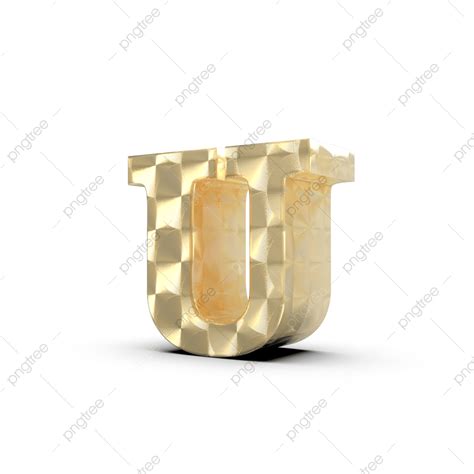 U 3d Png Golden 3d Render Letter U Alphabet 3d Render Png Image For