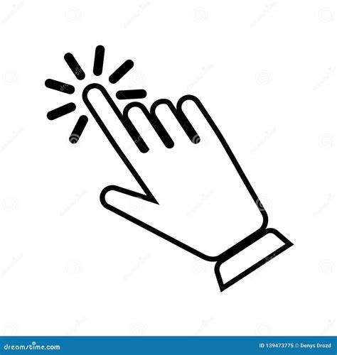 Hand Clicking Vector Icon Click Hand Illustration Icon Stock Vector