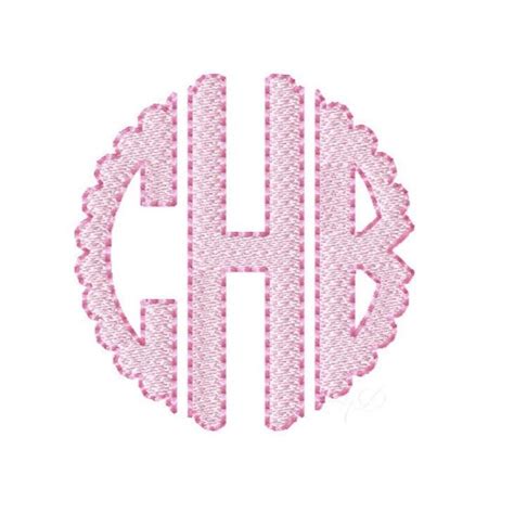 Scalloped Circle Monogram Fill Font Herrington Design