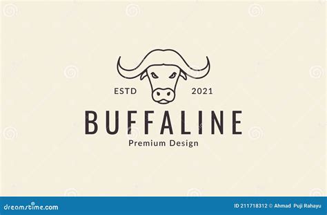 Buffalo Head Lines Simple Strong Logo Design Vector Icon Symbol Graphic