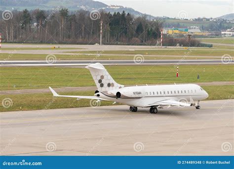 Bombardier Global 6000 Business Jet In Zurich In Switzerland Editorial