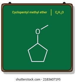 Chemical Structure Cyclopentyl Methyl Ether C H O Stock Vector