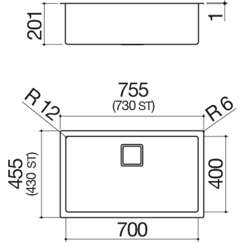 Lavello Da Incasso 1 Vasca Quadra Inox Barazza 1QR7040IQ Elettrodomestici