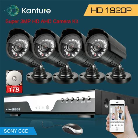 3MP Security Surveillance Camerm Kit 4CH Full 1080P AHD DVR SONY IMX322