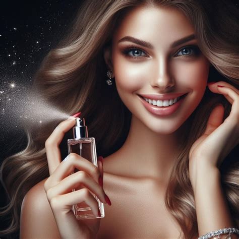 Premium Photo A Woman Holding A Bottle Of Perfume With The Word