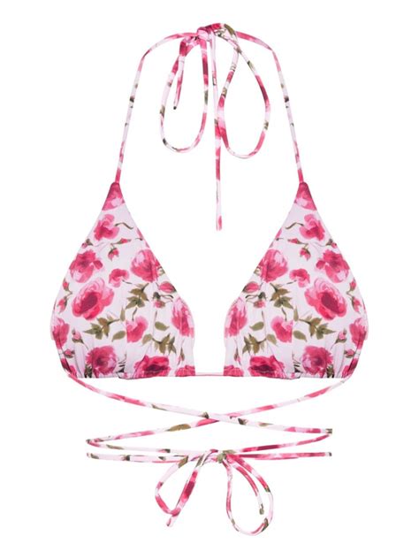 Magda Butrym Floral Print Bikini Top Farfetch