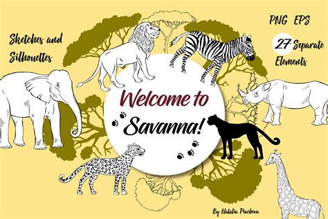 Savanna Animals Clipart Graphic by natalia.piacheva · Creative Fabrica