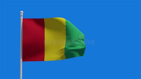 Guinea Aka Guinea-Conakry Flag, Waving in the Wind - 3d Rendering - 4K Video Stock Video - Video ...