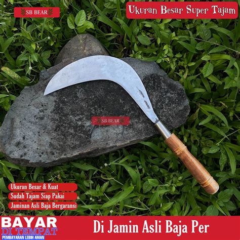 Arit Rumput Baja Asli Super Tajam Jawa Barat Sabit Rumput Padi Babat