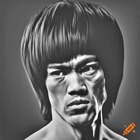 Closeup Portrait Of Bruce Lee With Extravagant Attitude On Craiyon