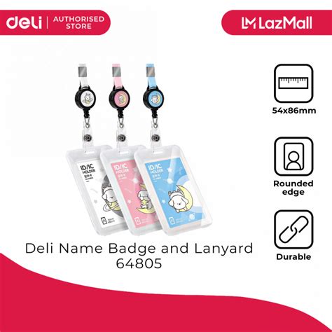 Deli 64805 Name Badge And Lanyard 7964805 Lazada PH