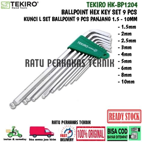 Jual Kunci L Ballpoint Set Pcs Tekiro Original Panjang Pendek Hex