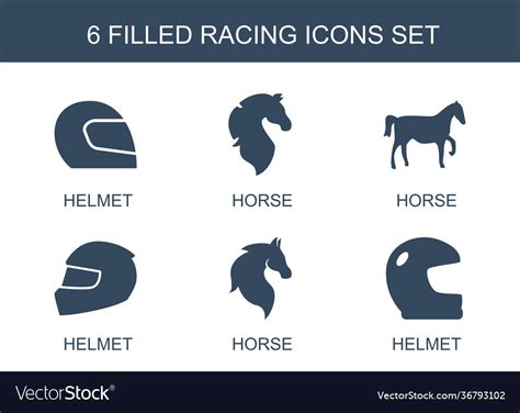 6 racing icons Royalty Free Vector Image - VectorStock