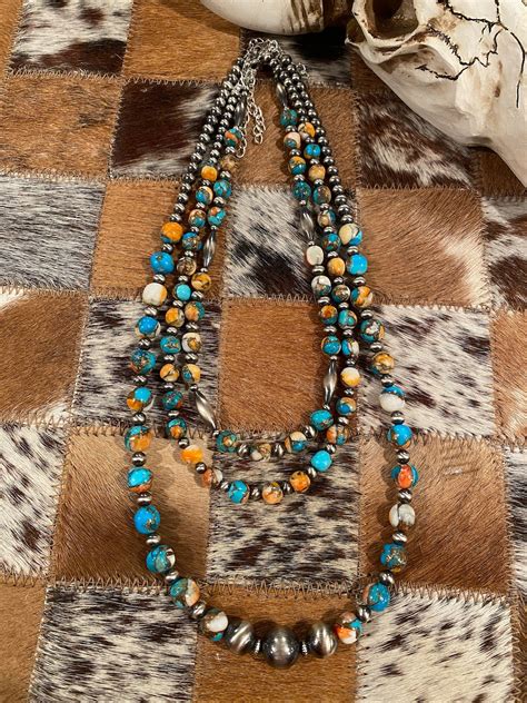 Kingman Turquoise Spiny Oyster Necklace Etsy