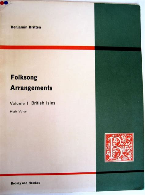 Folksong Arrangements Volume 1 British Isles High Voice And Piano