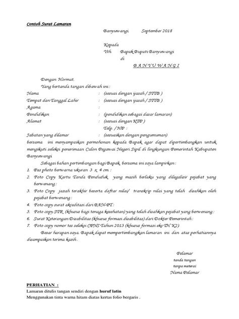 contoh surat lamaran kerja huruf tegak bersambung surat lamaran kerja