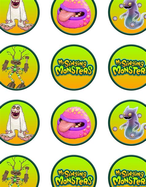 My Singing Monsters Cupcake Toppers Ready To Print And Cut Hd