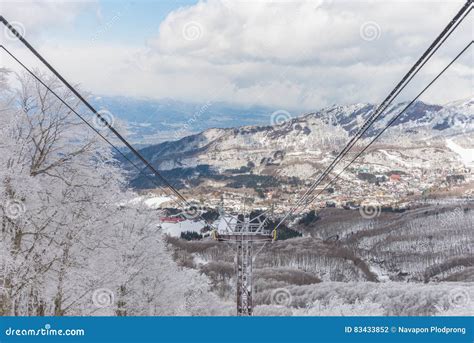 Snowy Mountains Landscape ,Japan Stock Photo - Image of ropeway, skiing ...