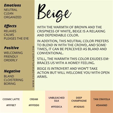 Meaning Of The Color Beige And Its Symbolism 2025 • Colors Explained