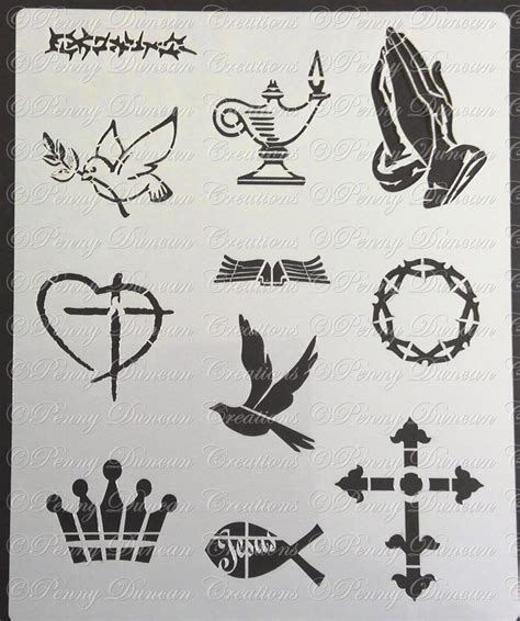 Christian Symbols Stencil(s) | Christian symbols, Stencils, Christian