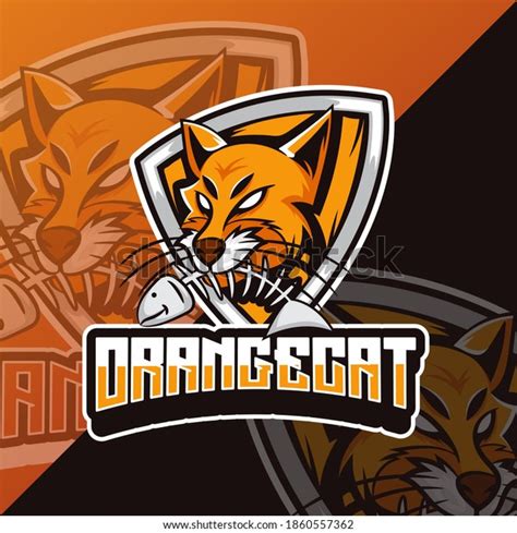 Orange Cat Mascot Esport Logo Stock Vector (Royalty Free) 1860557362 ...