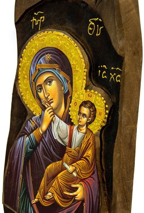 Virgin Mary Icon Panagia Paramythia Handmade Greek Christian Orthodox Icon Mother Of God