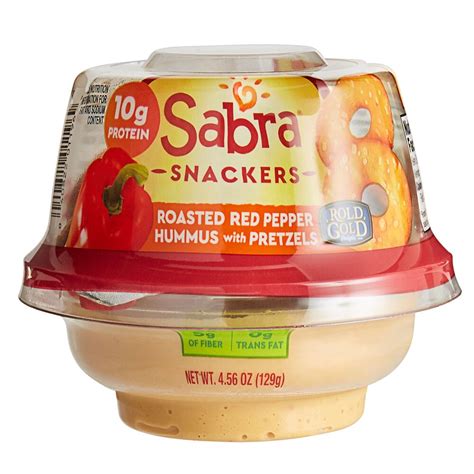 Sabra 456 Oz Roasted Red Pepper Hummus With Rold Gold Pretzels 12case