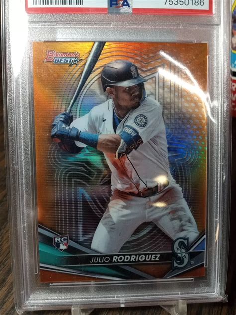 Julio Rodriguez 2022 Bowmans Best 23 Orange Refractor 25 Price Guide