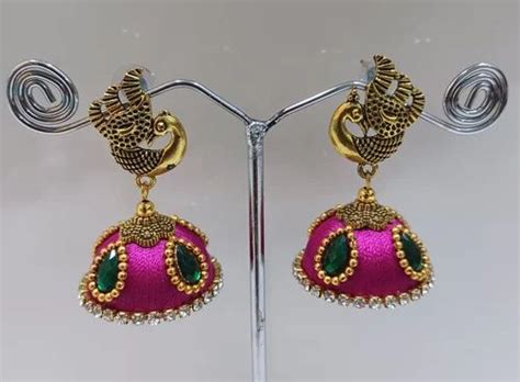 Pink Silk Thread Jhumka At Rs Pair In Chennai Id