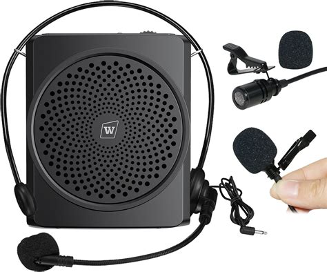 W Winbridge Voice Amplifier With Wired Lapel Microphone And Headset