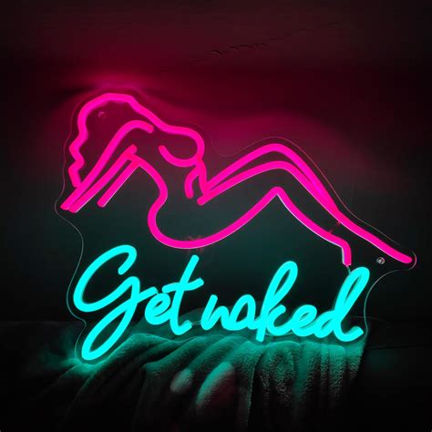 Amazon Get Naked Neon Sign For Room Wall Decor Sexy Bathroom