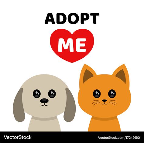 Adopt me dont buy dog cat pet adoption Royalty Free Vector