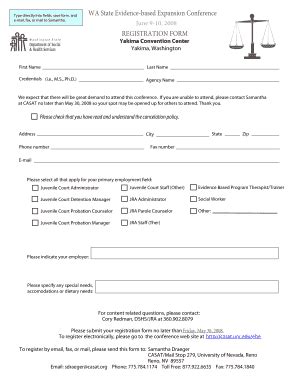 Fillable Online Casat Unr Printable Registration Form CASAT