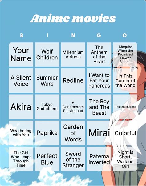 Anime Bingo - Bingo Card Creator