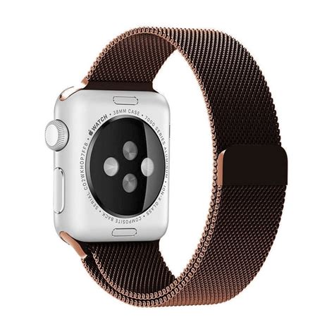 Pulseira milanese marrom cacau compatível para apple watch 38mm 40mm e