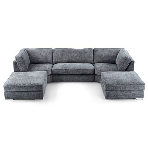 Ashby U Shaped Fabric Sofa Grey – Heartlands Furniture Wholesale Ltd