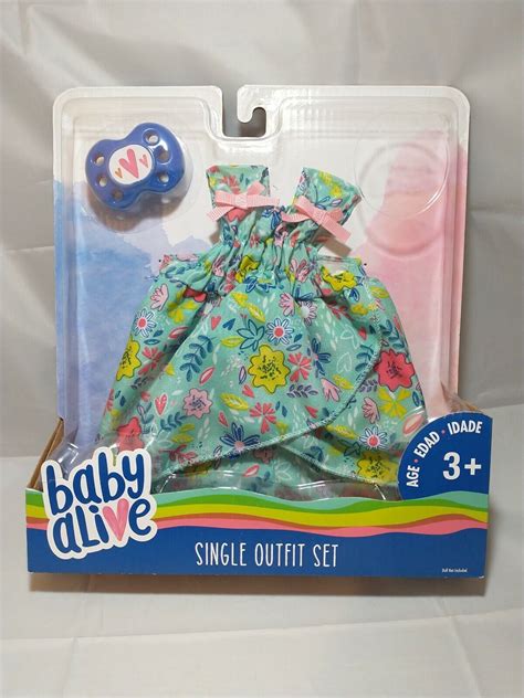 Baby Alive Single Outfit Set Floral Print Dress Pacifier Ebay