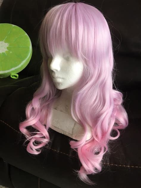 Pink Moon Wig Harajuku Kawaii Cute Fluffy Wavy Curly Long Pastel Emo P