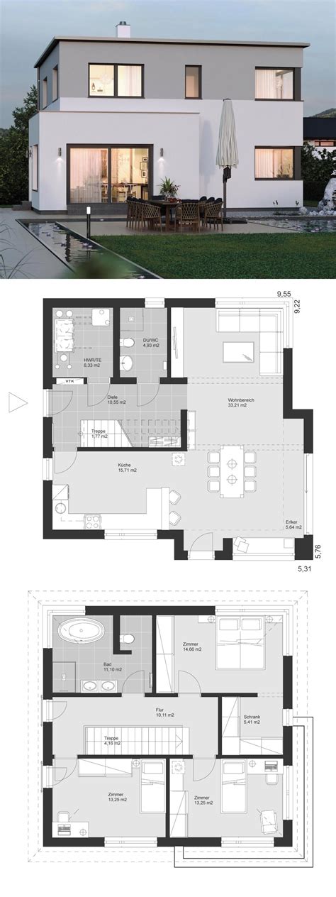 Modern Villa Contemporary Minimalist Style Architecture Design House Plans ELK Haus 145 - Dream ...