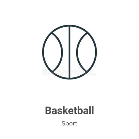 Basketball Outline Vector Icon Thin Line Black Basketball Icon Flat