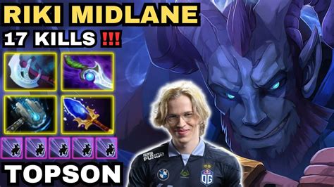 Topson Riki Midlane Highlights Kills Meteor Hammer St Item