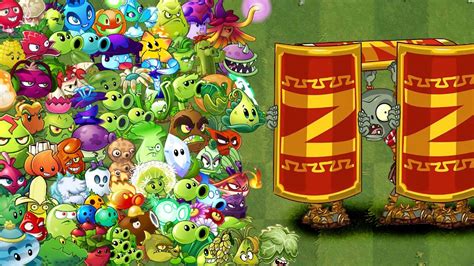 Roman Shield Zombie Vs All Best Plants Max Levels Plants Vs Zombies 2