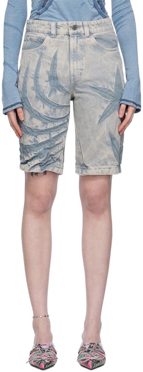 Ssense Exclusive Blue Denim Shorts By Masha Popova On Sale