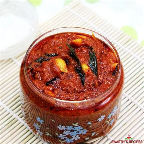 Tomato Pickle Recipe Swasthi S Recipes