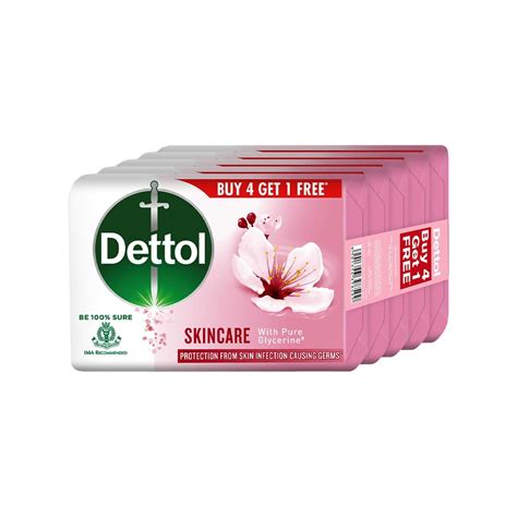 Buy Dettol Skincare Bathing Soap Bar 125gm Each Buy 4 Get 1 Free Online And Get Upto 60 Off At