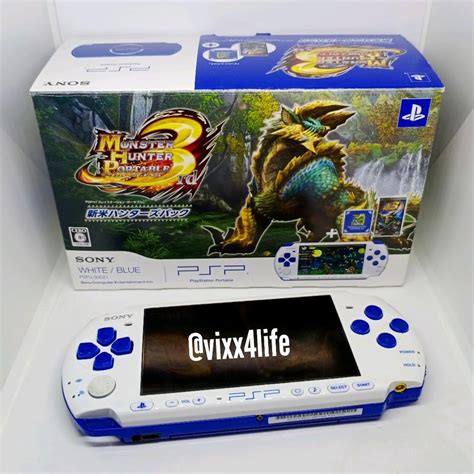 Psp 3000 Monster Hunter Portable 3rd Special Model Whiteblue Video