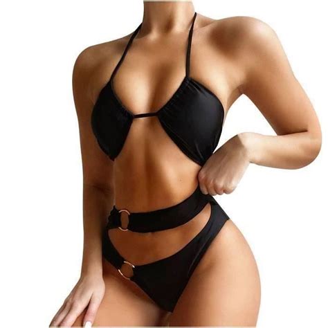 Maillot De Bain Femmes Sexy Vider Solide Bikini Push Up Pad Maillots