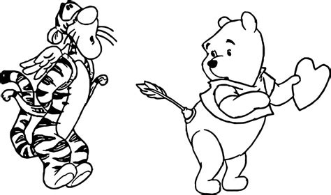 Pooh Tigger Cupid Wrong Target Arrow Coloring Page Wecoloringpage