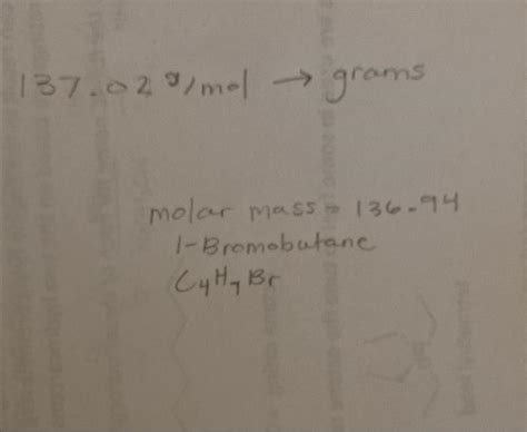 (Get Answer) - I'm trying to convert the molecular weight of 1 ...