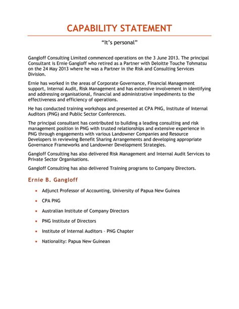 Gangloff Consultingcapability Statement 161005 Pdf